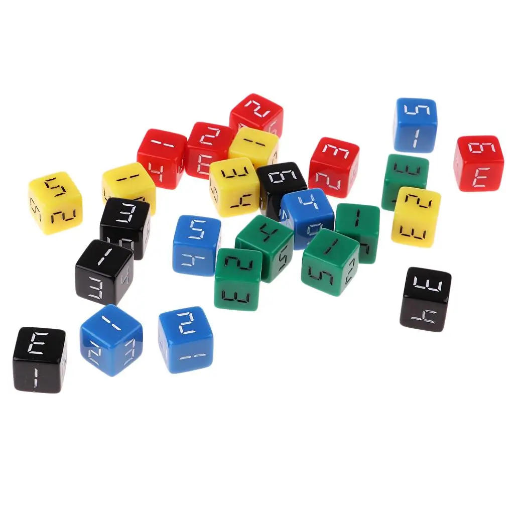 25-кратный акриловый настольный игровой кубик D6 с шестигранным номером для игрушки