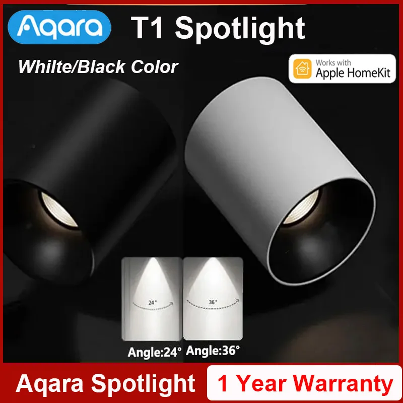 Оригинальный Aqara Smart Downlight T1 Zigbee 3.0 для поверхностного монтажа С затемнением Круглого света 6 Вт Угол луча 24 ° 36 ° для приложения Aqara Homekit