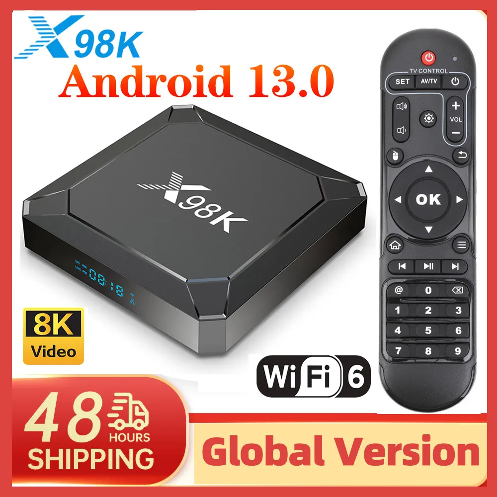 2024 X98K TVBox RK3528 Smart TV Box Android 13 Rockchip 3528 Четырехъядерный Поддержка 8K Видео Wifi6 BT5.0 Медиаплеер Телеприставка