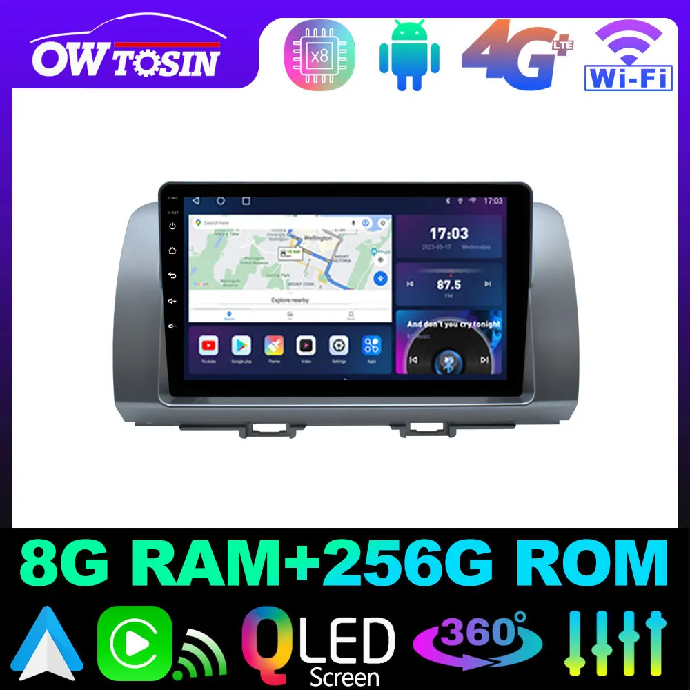 Owtosin QLED 1280*720 P 8 Core 8 + 128 Г GPS Android автомагнитола для Toyota Bb QNC20 Daihatsu Materia Coo 2005-2016 Carplay 4G LTE WiFi
