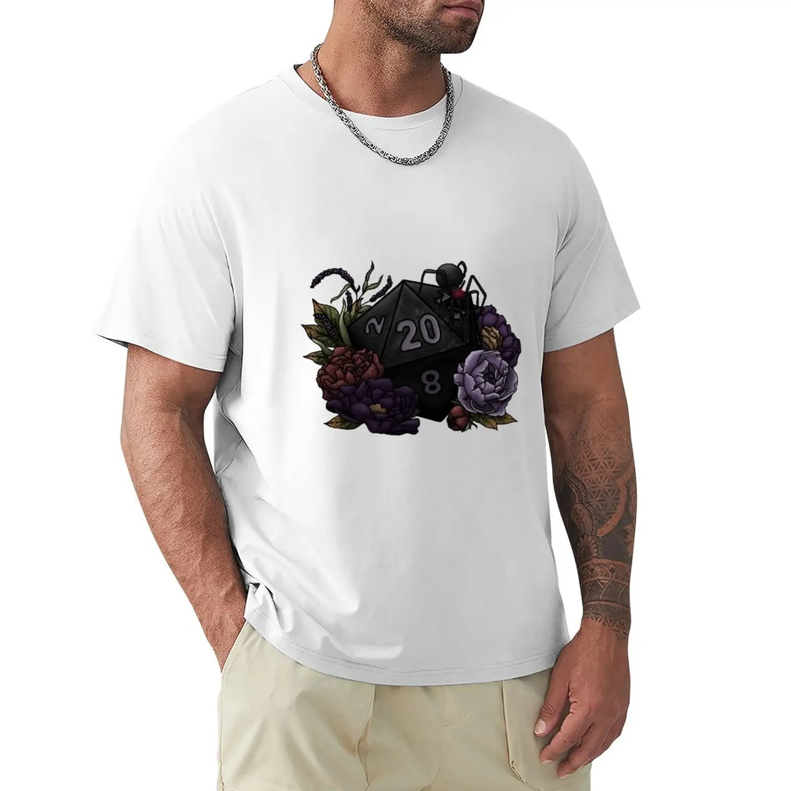 Drow D20 - футболка с настольными игровыми кубиками, эстетичная одежда, одежда kawaii, футболка оверсайз для мужчин