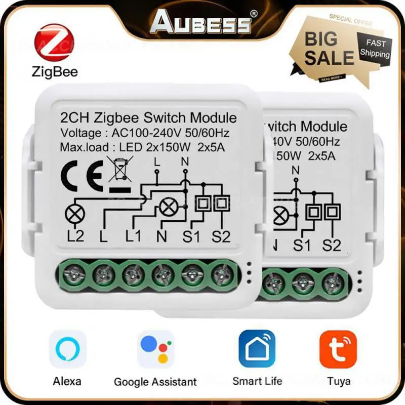 Интеллектуальный переключатель Мини-устройство включения-выключения Модуль интеллектуального переключателя 3.0 С двойным управлением Мини-Igbee 3.0 Устройство включения-выключения Zigbee3.0