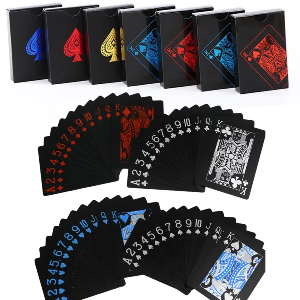 Игровая колода для покера с игральными картами из черного золота, костюм для покера из синего Серебра, Пластиковая Волшебная Водонепроницаемая Колода карт, Коллекция подарков Magic Water