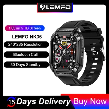 LEMFO NK36 Смарт-часы Водонепроницаемые Умные часы Мужские 2023 Спортивные часы на открытом воздухе 1,83-дюймовый браслет для вызова Bluetooth 30 дней в режиме ожидания  10