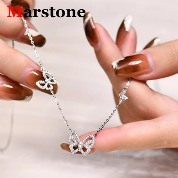 Женский браслет-ожерелье из муассанита D-цвета S925 Пробы, серебряный браслет с бриллиантами, роскошный браслет-бабочка, подарок для женщин Gil  10