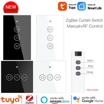 Tuya ZigBee 3.0 EU / US Smart Touch Переключатель Двигателя занавеса Smart Home SmartLife App Пульт Дистанционного управления Работает с Alexa Google Home  5