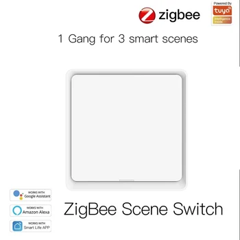 Кнопочный контроллер Tuya Smart Scene Switch 4 Gang 12 Scene Switch Работает Со Шлюзом приложения Smart Life  3