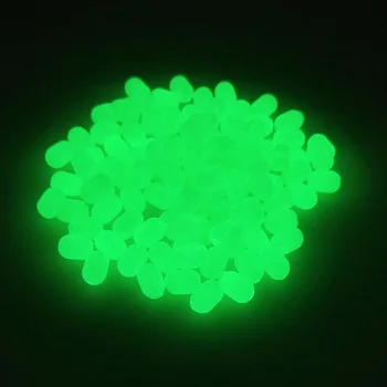 100шт Мягкие Пластиковые Светящиеся Флуоресцентные Зеленые Белые Цилиндрические Светящиеся Рыболовные Бусины  5
