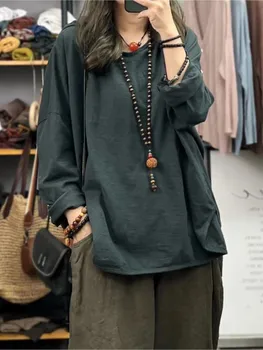 Женская футболка с длинным рукавом, Пуловеры из бамбукового хлопка с капюшоном, Одноцветное изделие, Осень-весна 2022, шикарная повседневная модная блузка, женская одежда  5