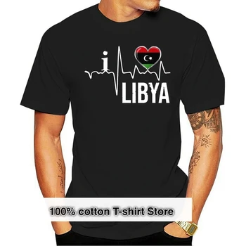 Мужская футболка Флаг Ливии с сердцебиением для ливийской P Женская футболка  5