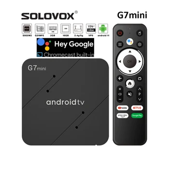 SOLOVOX G7mini Android 11 STB S905W2 Четырехъядерный 2G 16GB WiFi Bluetooth Ассистент Голосового управления Медиаплеер YouTube 4K  10