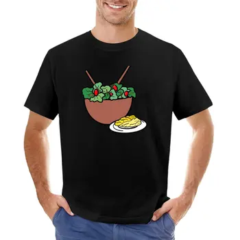 Футболка с перемешанными салатами и яичницей-болтуньей, топы больших размеров, футболки на заказ, создайте свою собственную футболку для мальчика, мужская футболка  5