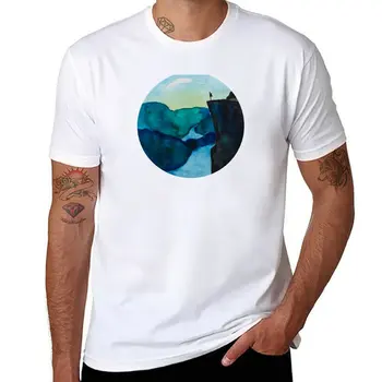 Новая Норвежская футболка Preikestolen I Backpacker I с акварельным дизайном, футболки на заказ, графические футболки, однотонные футболки для мужчин  5