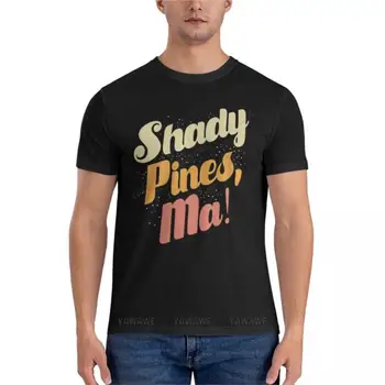 Shady Pines, Массачусетс! Классическая футболка, забавные футболки для мужчин, летний топ, черные футболки для мужчин, футболка для мужчин, футболка для мальчиков, топы с круглым вырезом  5