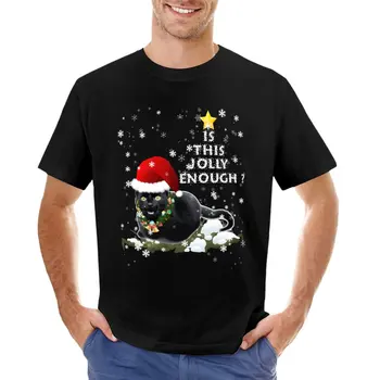 Достаточно ли это Веселая Футболка со Шляпой Санта-Клауса с Забавным Котом, эстетичная одежда, винтажная одежда, быстросохнущие летние топы, футболки для мужчин  5