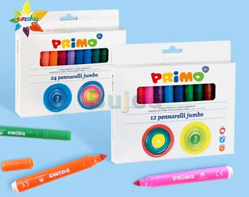 Оригинальная цветная ручка Primo 12/24 толщиной 8 мм Детская акварельная ручка моющаяся безопасная нетоксичная цветная кисть набор для рисования художественные принадлежности  10