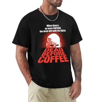 DEAD BEFORE COFFEE! Футболки customs, облегающие футболки оверсайз для мужчин  5