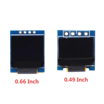 4pin SSD1306 Белого цвета 0,66/0,49 Дюймов OLED-Дисплей Модуль 3,3-5V I2C IIC Экран Плата Управления для Arduino Электронный DIY  5