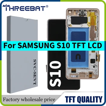 Высококачественный TFT-дисплей для Samsung S10 SM-G973F, SM-G973U, SM-G973W, запчасти для ремонта сенсорного экрана с цифровым преобразователем с рамкой  5