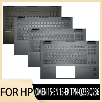НОВАЯ американская клавиатура с RGB-подсветкой для HP OMEN 15-EN 15-EK TPN-Q238 Q236 с Подсветкой Верхней крышки Подставки для рук M00666-001  5