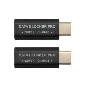 4ШТ Блокиратор данных USB Type-C Адаптер USB-C Juice Jack Defender Поддерживает быструю зарядку (50 В/5А) Предотвращает кражу данных (черный)  5
