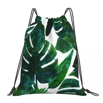 Рюкзаки Palm Monstera Bohemian Illustration, модные портативные сумки на шнурке, сумка для хранения с завязками, сумки для книг  5