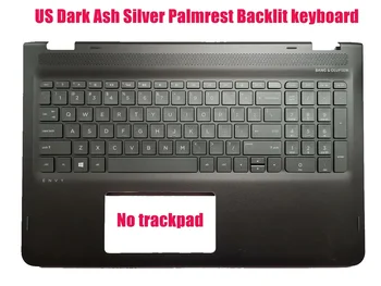 Клавиатура с подставкой для рук из темно-пепельного серебра США с подсветкой для HP Envy 15-AR010CA/15Z-AR000/M6-AR004DX 843116-001 857285-001  1