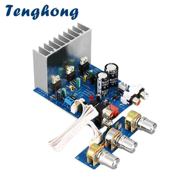 Плата Усилителя сабвуфера Tenghong TDA2030 15 Вт * 2 + 30 Вт 2.1 Усилитель звука Мощность Audio Amplificador Двойной Стереоусилитель AC12V-15V  5
