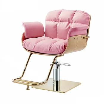Северо-Розовое парикмахерское кресло Golden leg Hair Salon, специализированное парикмахерское кресло для салона красоты, трендовое подъемное кресло в американском стиле  4