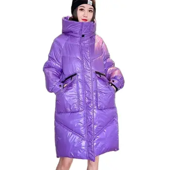 Зима 2023, Новая Корейская Версия Свободной Повседневной Одежды С Хлопчатобумажной Подкладкой, Женское Одноразовое Модное Длинное Темпераментное Теплое Пальто С Капюшоном  5