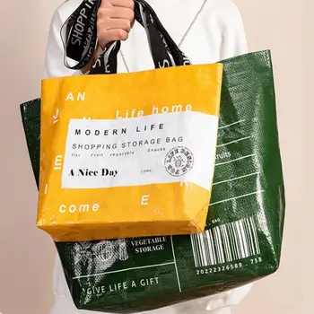 Высококачественная персонализированная сумка через плечо, универсальная сумка, водонепроницаемая Эко-сумка для покупок, многоразовая сумка для хранения, продуктовая сумка  10