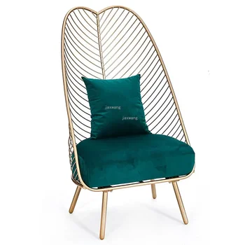 Роскошный золотой диван для отдыха в скандинавском стиле с полой спинкой, Дизайнерская Мебель для гостиной  5