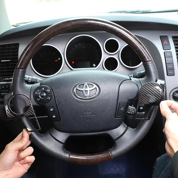 Для Toyota Tundra 07-13, Наклейка на декоративную панель рулевого колеса автомобиля, Наклейка на Рамку кнопки рулевого колеса ABS, Аксессуары для интерьера  2