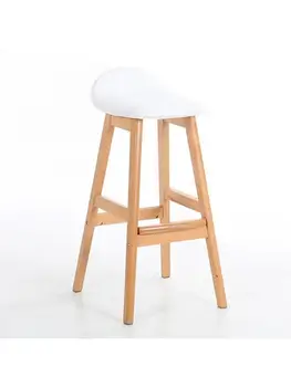 Барный стул из массива дерева Северной Европы и Америки, высокий барный стул для домашнего кафе, креативная современная простая спинка  5