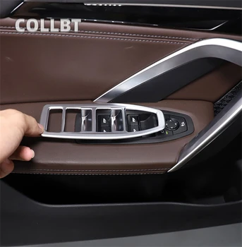 4 шт. Кнопки подъема оконного стекла для стайлинга автомобилей, наклейки с отделкой рамки для BMW X1 U11 2023 2024 Аксессуары  5