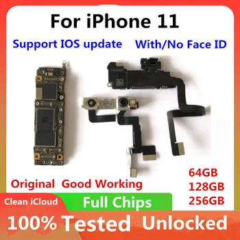 Оригинал для iPhone 11 Материнская плата Face ID Материнская плата для iPhone11 Pro Max Логическая плата Чистый iCloud Полностью Разблокированный Чистый icloud  10