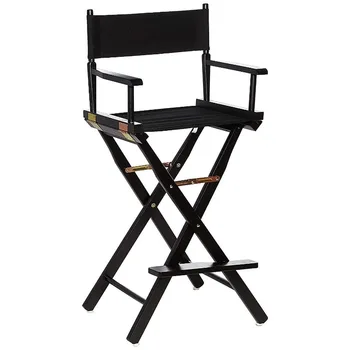 30-дюймовое режиссерское кресло в черной раме-черный холст  5