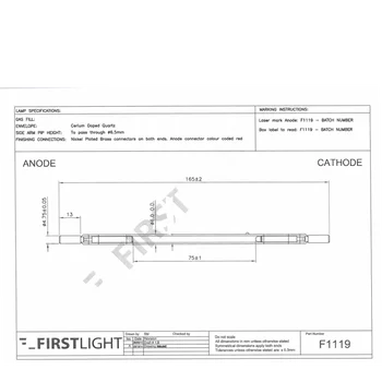 IPL ксеноновая лампа UK Firstlight F1119 OD6mm * AL75mm * OL138 * 165mm эквивалентна Nl7387 для машины  5