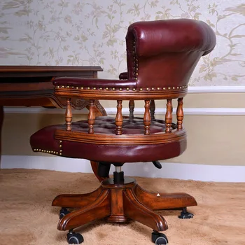 Офисные стулья из американского массива дерева Современная Офисная мебель с подъемной поворотной спинкой игровое кресло Домашний Удобный Компьютерный стул  4