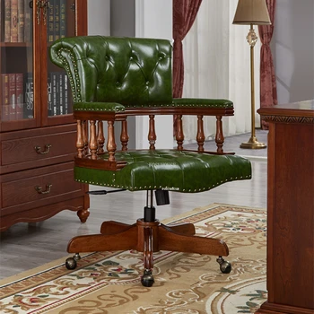 Офисные стулья из массива американского дерева, современное домашнее кресло со спинкой, Офисная мебель, кабинет, спальня, компьютерное кресло, подъемник, вращающееся кресло  5