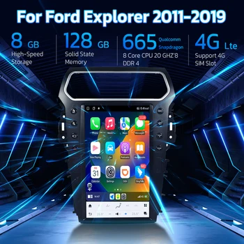 Обновление Автомобильного Радиоприемника 14,4 Дюйма Android11 Для Ford Explorer 2011-2019 Мультимедийный Плеер GPS Навигация Головное Устройство Carplay 4G LET WIFI  5