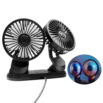 Автоматический вентилятор воздушного охлаждения с двойной головкой, Бесшумный вентилятор охлаждения с регулировкой на 360 ° и 3 скоростями вращения  5