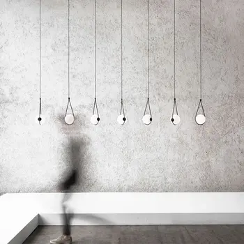 Подвесной светильник с абажуром в скандинавском стиле из стеклянного шара для прикроватной тумбочки, подвесной светильник для обеденного стола, итальянский дизайнерский подвесной светильник  5