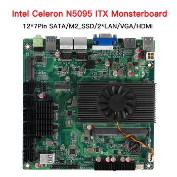Материнская плата Intel Celeron N5095 Nas Home 12 * 7Pin SATA3.0 1 * DDR4 SODIMM 2 * RJ45 LAN 1 * M2_SSD NVME PCIE3.0 VGA HD GPIO/  5