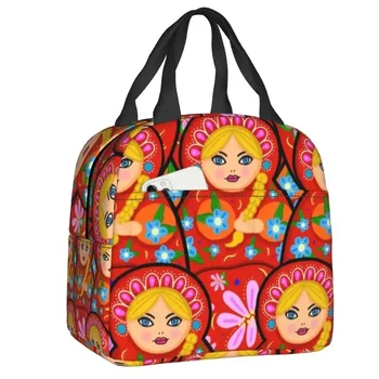 Ланч-бокс с русской куклой-матрешкой, женский термоохладитель, сумка для ланча с изоляцией для еды, Детские Школьники, сменные сумки для пикника  5