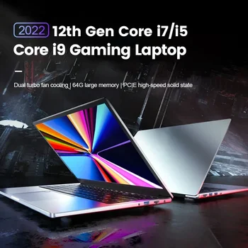 15,6-дюймовый Игровой Ноутбук Intel 12-го поколения i9 i7 i5 IPS Металлический Ультрабук Max 64 ГБ DDR4 4 ТБ NVMe Портативный Ноутбук Офисные ПК Ноутбуки  1