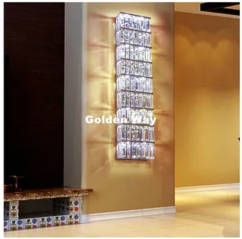 Бесплатная доставка Хрустальный настенный светильник для гостиной, хром, L80 см, настенное освещение в вестибюле, современный стиль, высококачественные хрустальные настенные бра  4