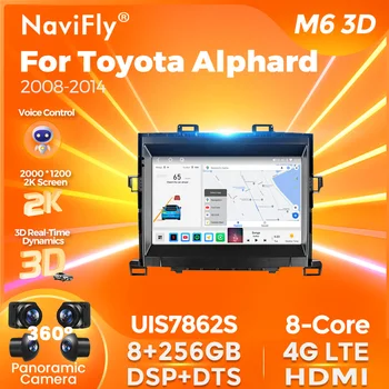 NaviFly 8G + 256G Android Auto 2K Screen Radio CarPlay Автомобильная Интеллектуальная Система для Toyota Alphard 2008-2014 Навигационные Мультимедиа  5