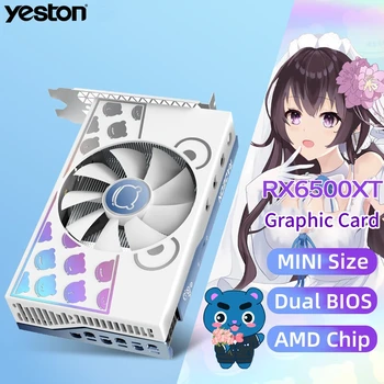 RX 6500XT 4G D6 Игровая графическая карта placa de Плата видеокарты 4G/64bit/GDDR6 RX6500XT Память 18 Гбит/с GPU geforce PC Компьютер  4