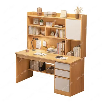 Книжные полки Простые минималистичные столы Встроенные офисные столы Тип настольного компьютера для хранения вещей И современная бытовая мебель  4